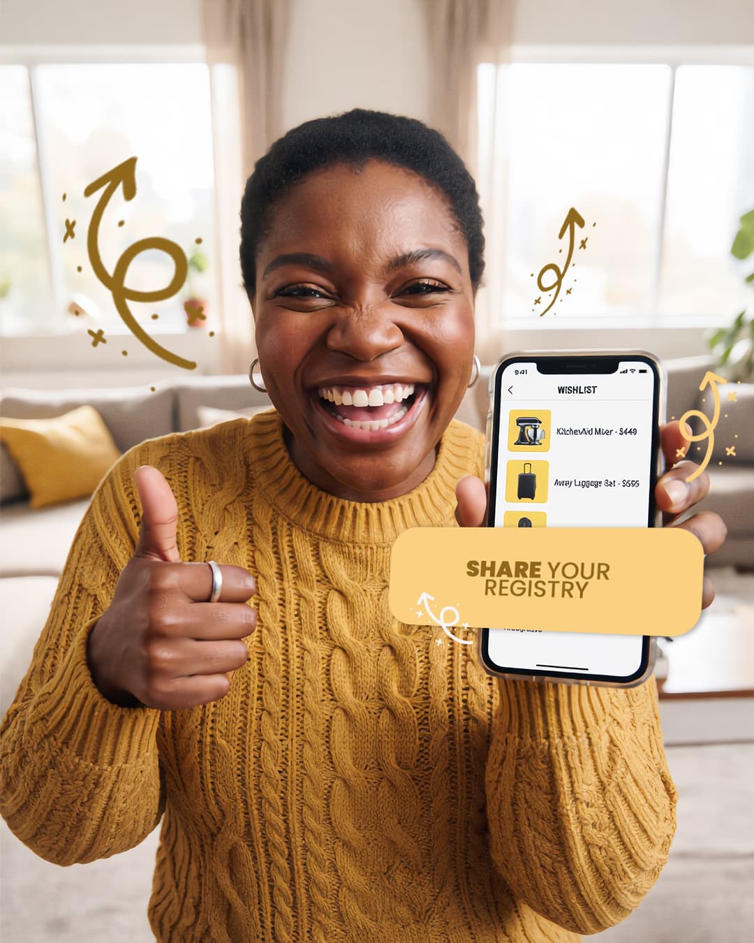 A person sharing content on a mobile phone